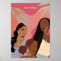 Divine Melanin Hand Gezeichnet Schwarze Frauen Ill