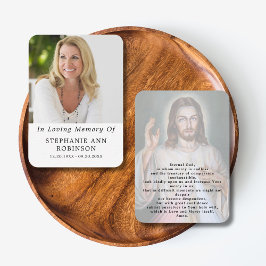 Divine Mercy Catholic Jesus Funeral Prayer Card Visitenkarte