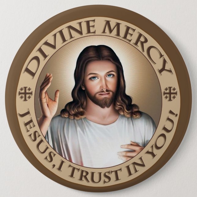 DIVINE MERCY JESUS ICH VERTRAUE IN DICH! ABWEICHEN BUTTON (Vorderseite)