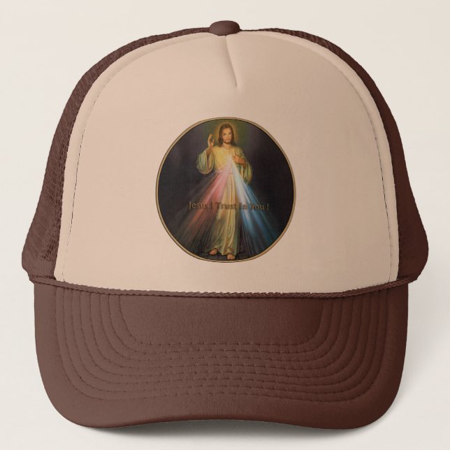 DIVINE MERCY JESUS ICH VERTRAUE IN DICH TRUCKERKAPPE (Vorderseite)