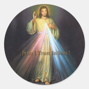 DIVINE MERCY JESUS ICH VERTRAUEN IN SIE RUNDER AUFKLEBER