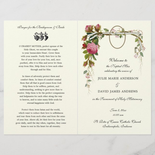 Divine Mercy Programme de mariage de masse catholi (Devant)