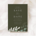 Divine Olive Green Leaf Elegance Hochzeit Save The Date<br><div class="desc">Göttliches Olivenöl Grüne Leaf Elegance Hochzeit Sichern Sie das Datum Siehe Matching Sammlung in Niche und Nest Store</div>