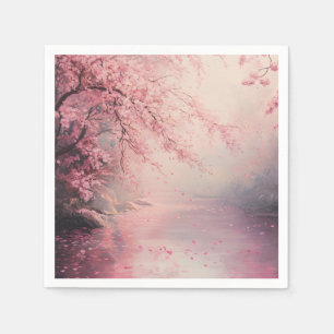 Divine Pink Cherry Blossom Tree Serviette