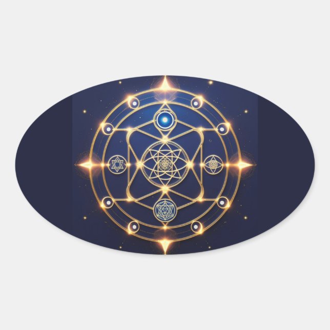 Divine Radiance – 5: Illuminated Universal Energy Ovaler Aufkleber (Vorderseite)