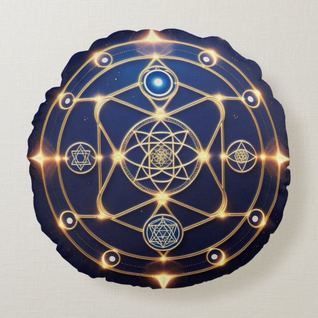 Divine Radiance – 5: Illuminated Universal Energy Rundes Kissen (Vorderseite)