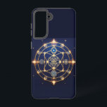 Divine Radiance – 5: Illuminated Universal Energy Samsung Galaxy Hülle<br><div class="desc">Divine Radiance – 5 is a visual prayer in golden symmetry — a masterpiece woven with cosmic light. The design reimagines the Shree Yantra, glowing like a portal of divine frequency against a deep cosmic blue. It whispers the story of creation — where energy flows, consciousness blooms, and silence becomes...</div>