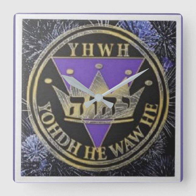 Divine Royal Victory Keramik Tile Quadratische Wanduhr (Vorderseite)