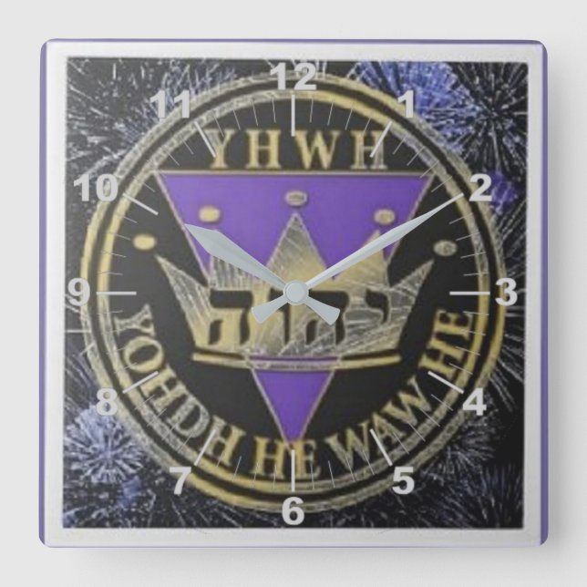 Divine Royal Victory Keramik Tile Quadratische Wanduhr (Vorderseite)