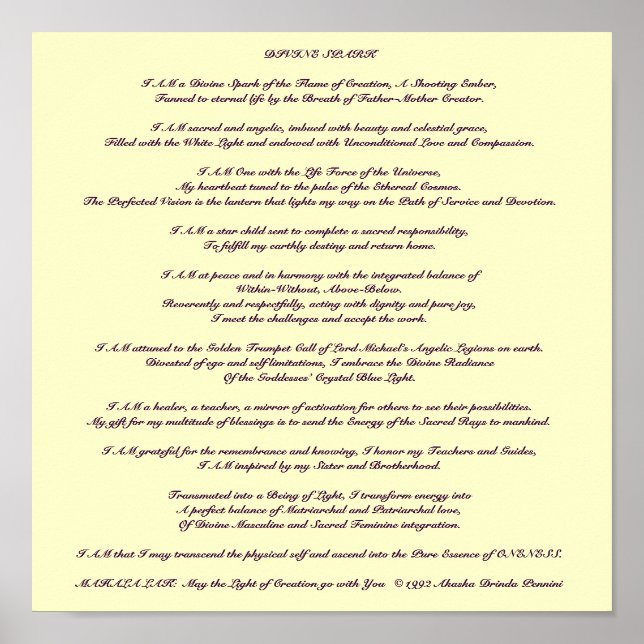 Divine Spark Meditation - Maßgeschneidert Poster (Vorne)
