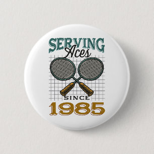 Diving Aces seit 1985 Badminton Lover 40. Geburtst Button