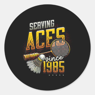 Diving Aces seit 1985 Badminton Lover 40. Geburtst Runder Aufkleber
