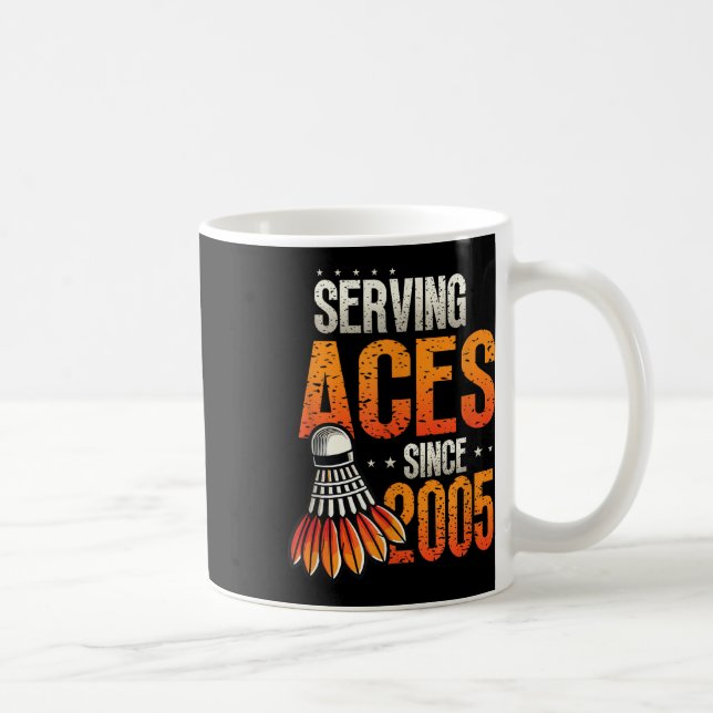 Diving Aces seit 2005 Badminton Lover 20. Geburtst Kaffeetasse (Rechts)