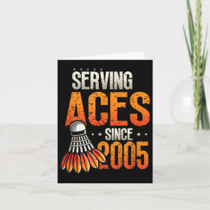 Diving Aces seit 2005 Badminton Lover 20. Geburtst Karte