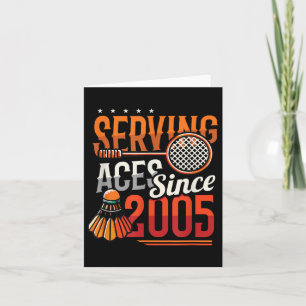 Diving Aces seit 2005 Badminton Lover 20. Geburtst Karte