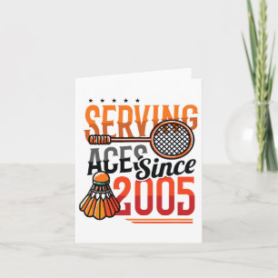 Diving Aces seit 2005 Badminton Lover 20. Geburtst Karte