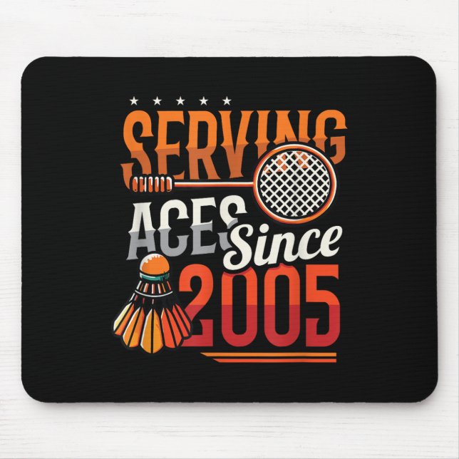 Diving Aces seit 2005 Badminton Lover 20. Geburtst Mousepad (Vorne)