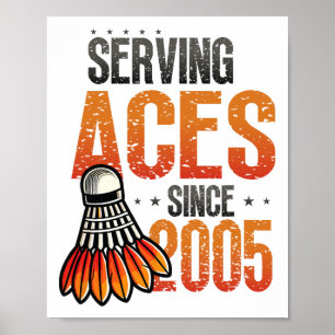 Diving Aces seit 2005 Badminton Lover 20. Geburtst Poster
