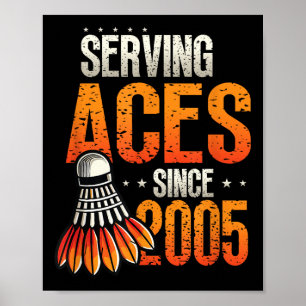Diving Aces seit 2005 Badminton Lover 20. Geburtst Poster