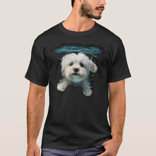 Diving and Swimming Water Maltese dog T-Shirt (Vorderseite)