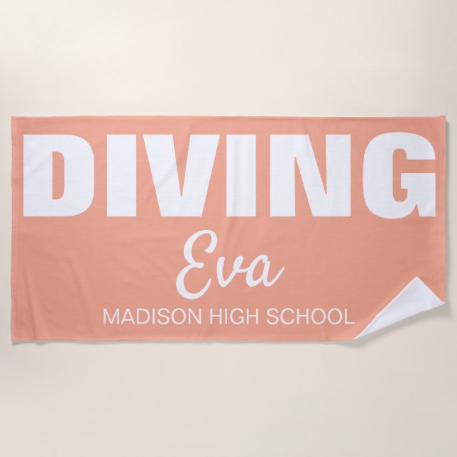 Diving, Diver Senior Night Gifts Springboard  Strandtuch (Vorderseite)