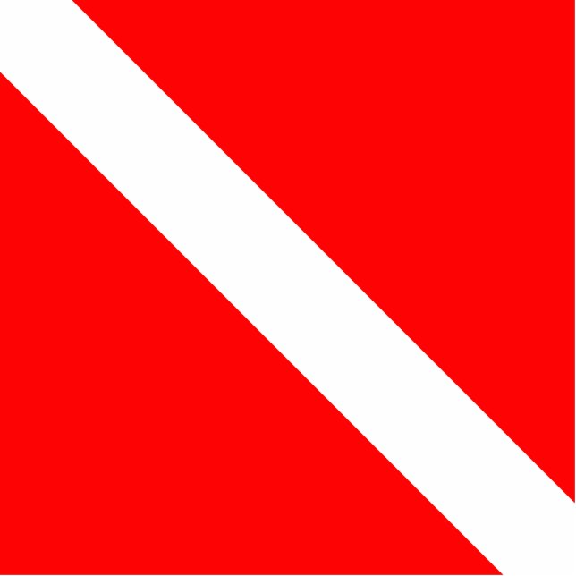 Diving Flag Scuba Diver Diver Down Freistehende Fotoskulptur (Vorne)
