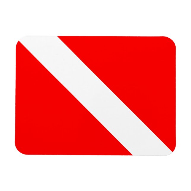 Diving Flag Scuba Diver Diver Down Magnet (Horizontal)