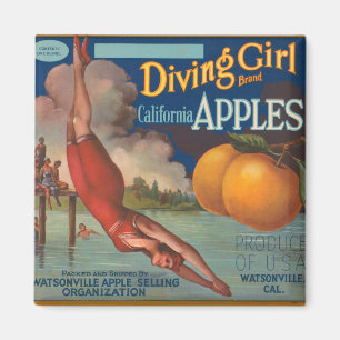 Diving Girl California Magnet