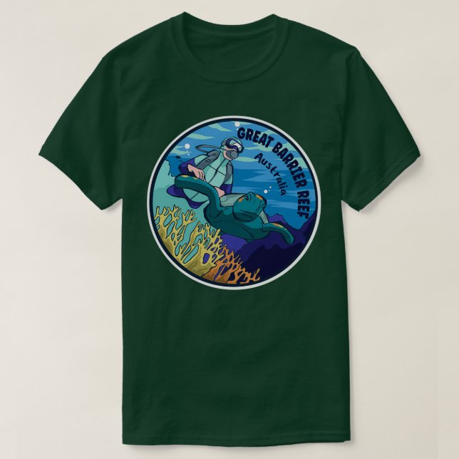Diving In Great Barrier Reef Australia T-Shirt (Design vorne)