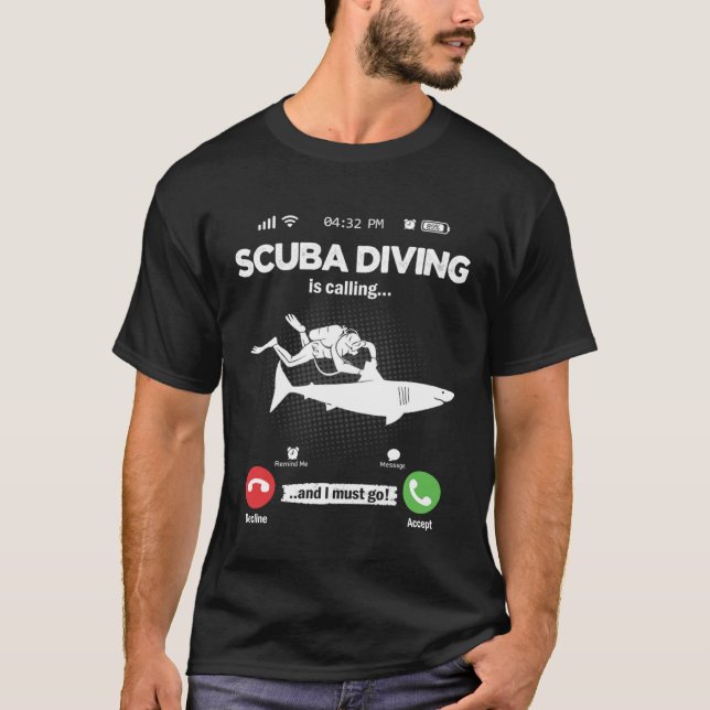 Diving Is Calling I Must Go Snorkeling Hobby Divin T-Shirt (Vorderseite)