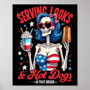 Diving Looks and Hot Dogs Funny Skelett 4. J Poster