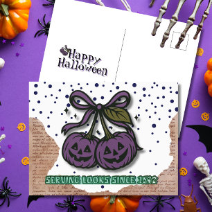 Diving Looks seit 1692 Lila Pumpkin Coquette Feiertagspostkarte