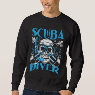 Diving Scuba Diver in Deep Sea and Sea Sweatshirt