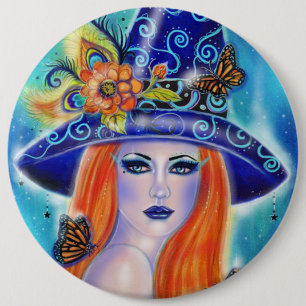 Divinia Colorful Halloween Hexe von Renee Lavoie Button