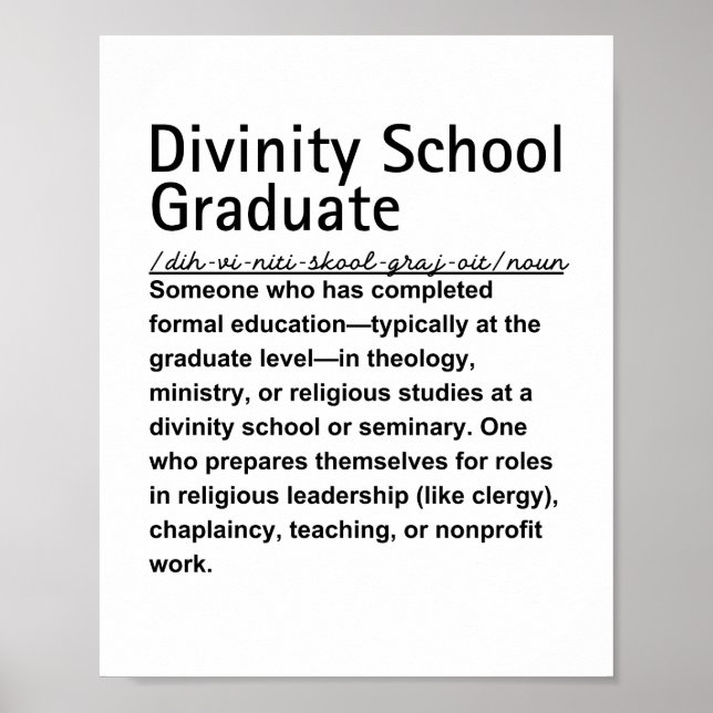 Divinity School Poster (Vorne)