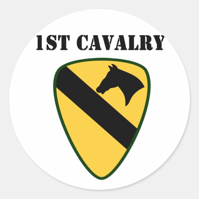 Division Cavalry Runder Aufkleber (Vorderseite)