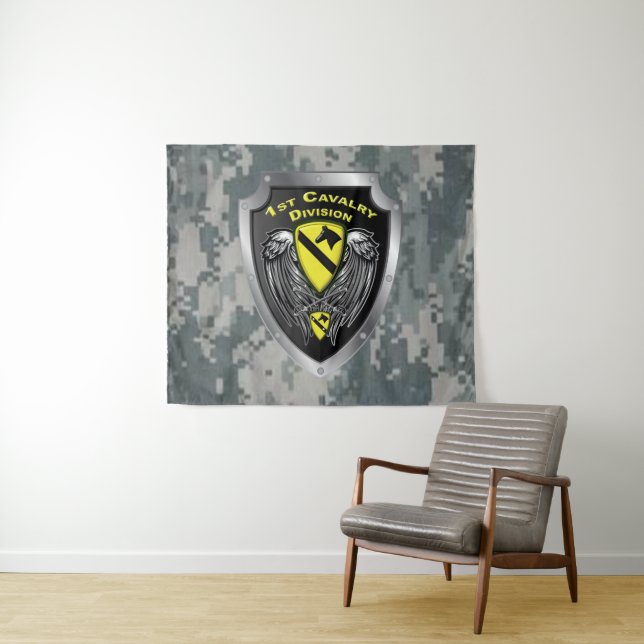 Division Mighty 1st Wandteppich (Beispiel (Horizontal))