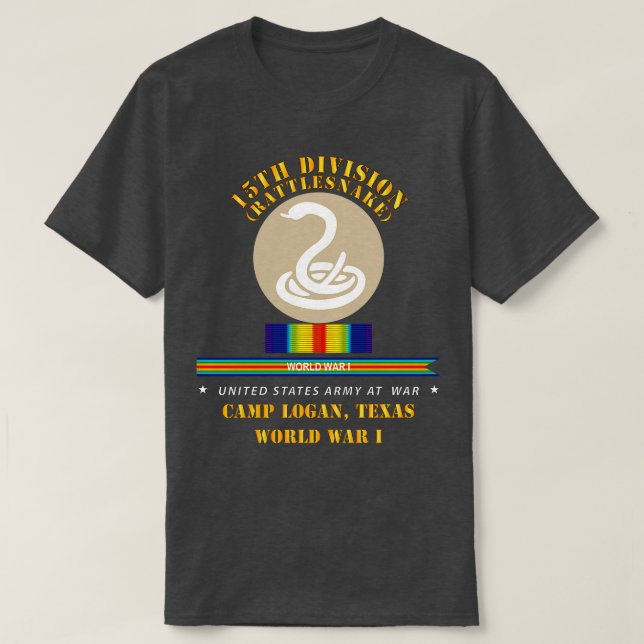 Division Rattlesnake Camp Logan Tx WWI T-Shirt (Design vorne)