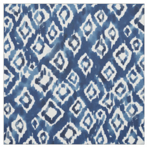 DIVVVV UP DIAMONDS Geo Indigo Boho Ikat Stoff