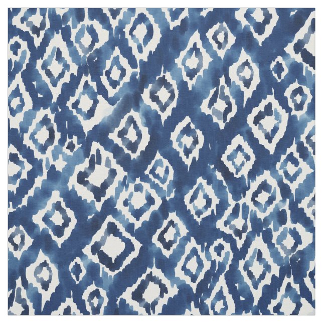 DIVVVV UP DIAMONDS Geo Indigo Boho Ikat Stoff (Muster)