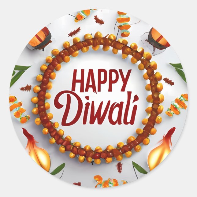 Diwali-Aufkleber für Geschenke Runder Aufkleber (Vorderseite)