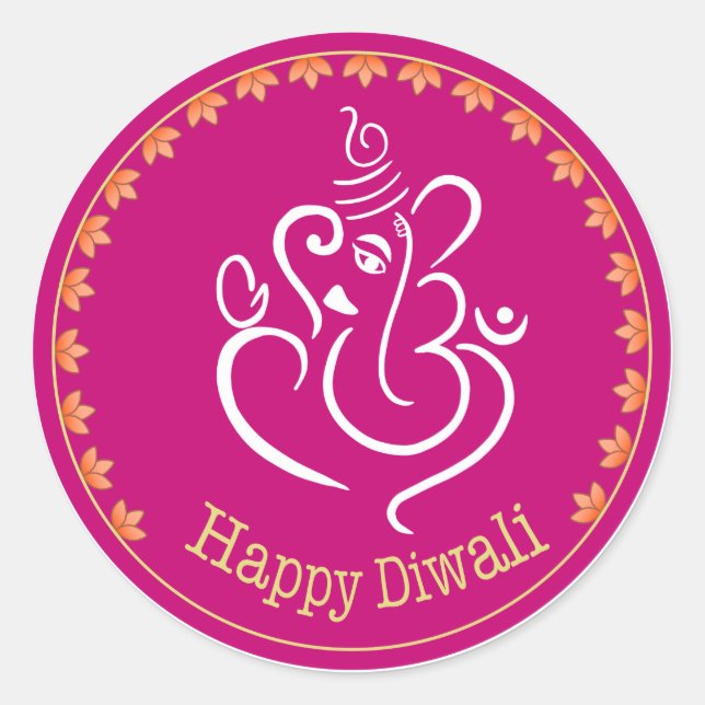 Diwali-Aufkleber für Geschenke und Karten Packung  Runder Aufkleber (Vorderseite)