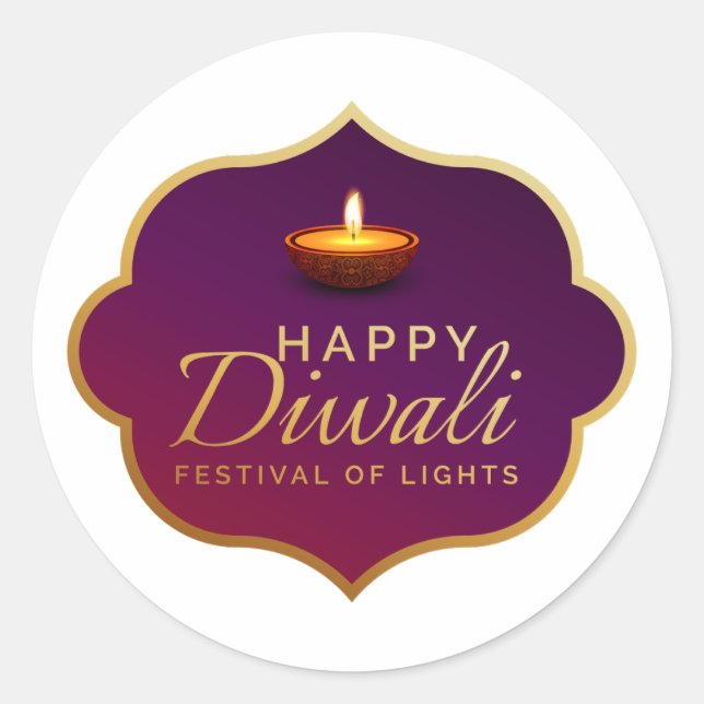 Diwali-Aufkleber Runder Aufkleber (Vorderseite)