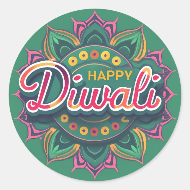 Diwali-Aufkleber Runder Aufkleber (Vorderseite)