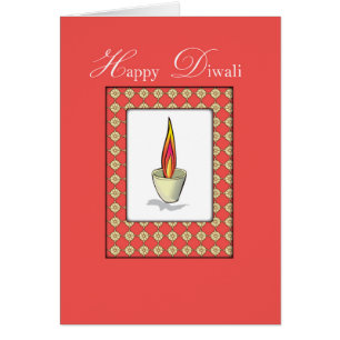 Diwali Candle on Red