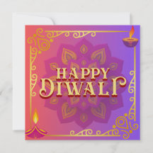 Diwali Card Farbenrosa und Lila Mandala