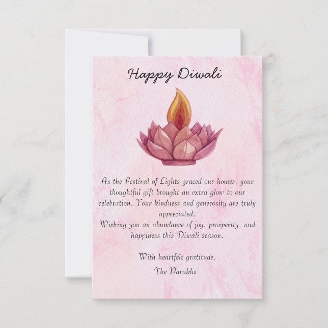 Diwali Carte de remerciements (Devant)