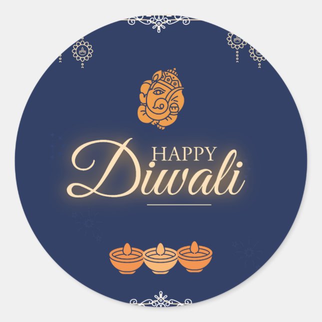 Diwali Celebration Party Runder Aufkleber (Vorderseite)