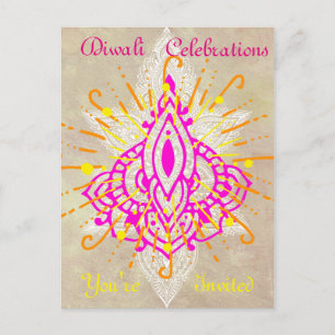Diwali Celebrations Postcard Einladung