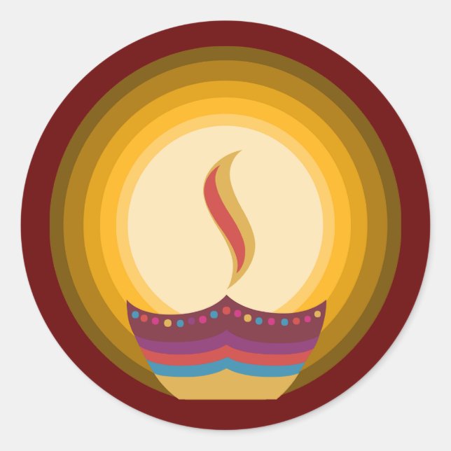 Diwali: Das Festival des Lichts Runder Aufkleber (Vorderseite)